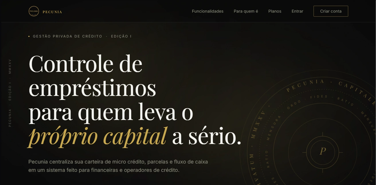 Pecunia — controle de empréstimos e microcrédito